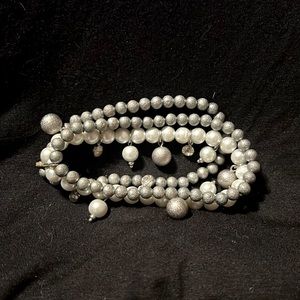 Silver and white pearl bracelet